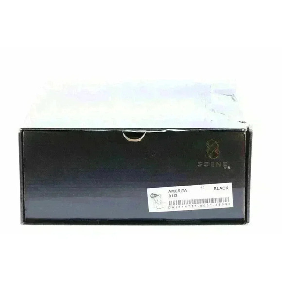 Scene Amorita Draped Chain-Link, Delicately Strapped Black Platform Sandal NIB - Picture 5 of 6